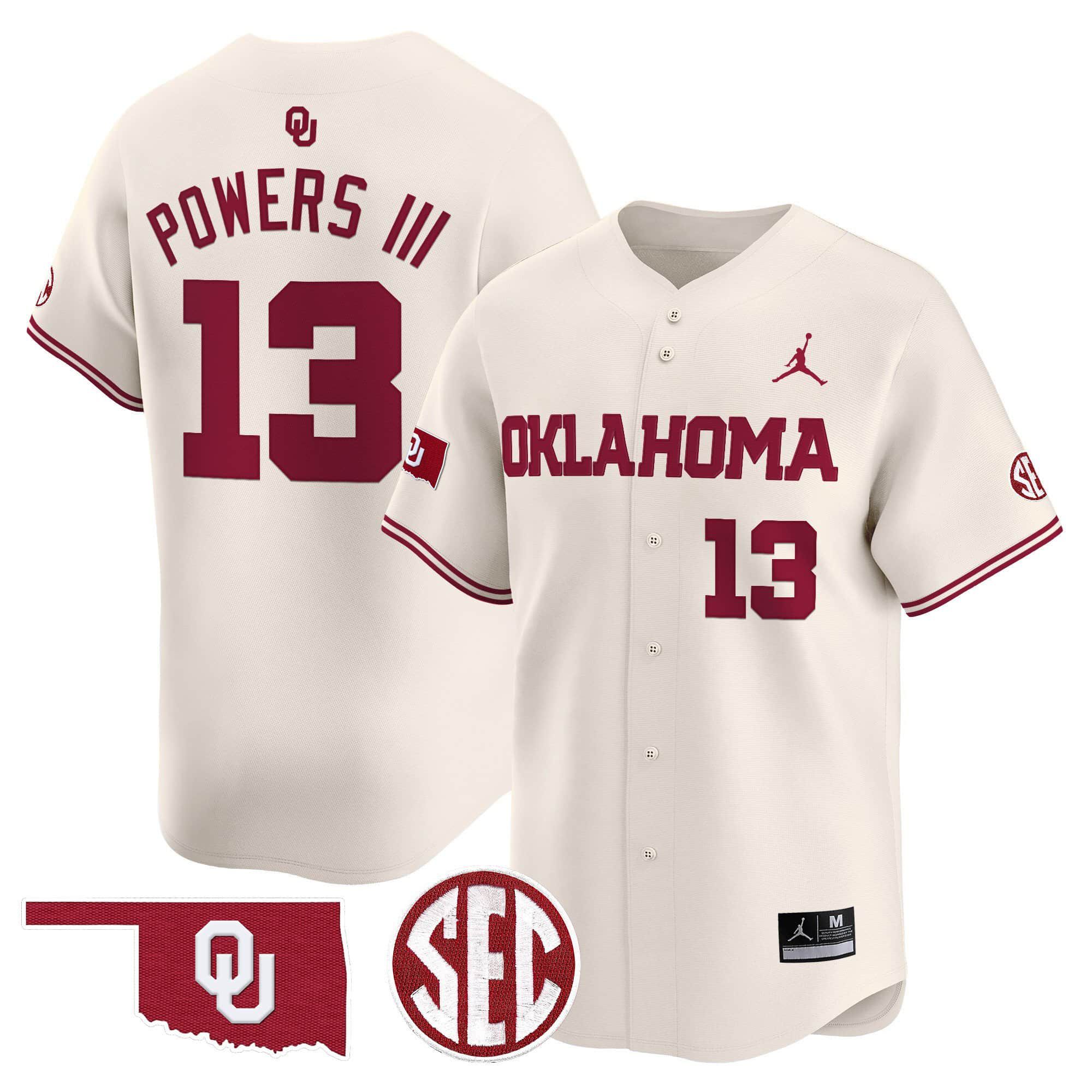Men Oklahoma Sooners #13 Powers iii Cream 2024 Vapor Premier Limited NCAA Jersey->ncaa teams->NCAA Jersey